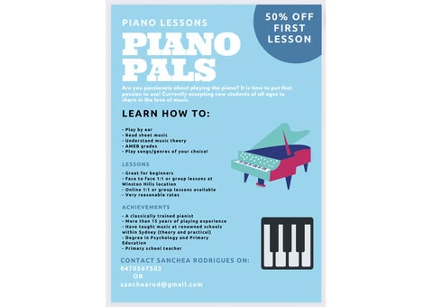 Piano and Math/English classes!