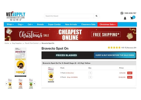 Christmas Sale: Save on Bravecto Spot-On for Dogs | VetSupply