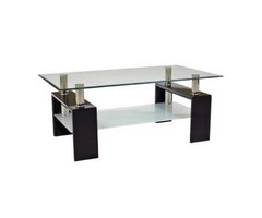 Eppin 2-Tier Black Glass Coffee Table