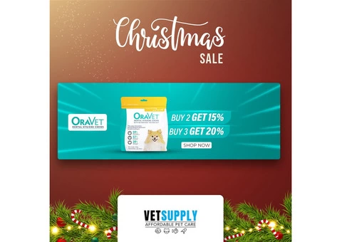 Oravet Dental Chews Christmas Sale: Buy 2 Get 15% | Buy 3 Get 20% Off