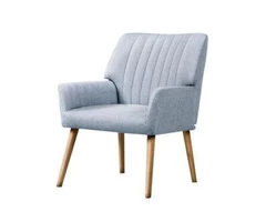 Artiss Armchair Lounge Chair Armchairs Accent Fabric Blue Grey