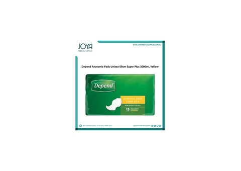 Depend Anatomic Pads Unisex 69cm Super Plus 3000ml Yellow | Australia