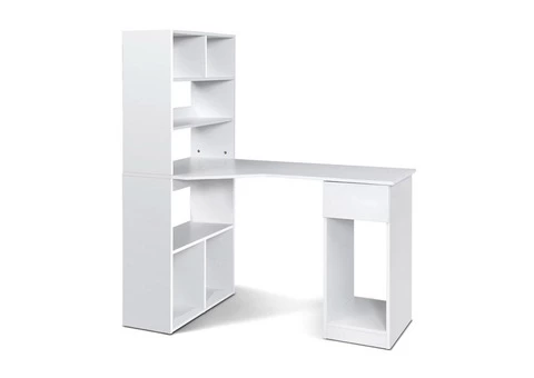 Artiss Office Computer Desk Student Study Table Home Workstation Corner Shelf