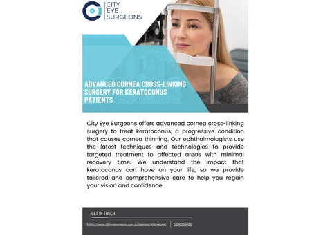 Advanced Cornea Cross-linking Surgery for Keratoconus Patients