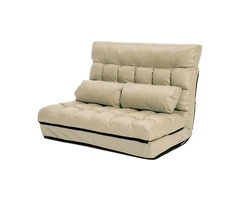 La Bella Double Seat Couch Bed Beige Sofa Gemini Leather