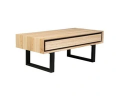 Aconite Coffee Table 120cm 2 Drawers Solid Messmate Timber Wood – Natural