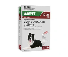 Neovet Red 3 Pipettes for Dogs With a weight of 10 to 25 Kg Advocate for Generic Flea Worm Treatment