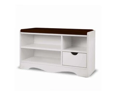 Sarantino 14 Pairs Shoe Cabinet Rack Storage Organiser Shelf Stool Bench Wood – Beech