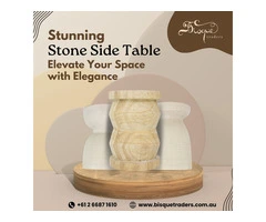 Stunning Stone Side Table: Elevate Your Space with Elegance