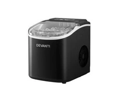 Devanti Portable Ice Maker Machine Ice Cube Tray 12kg Bar Countertop Black