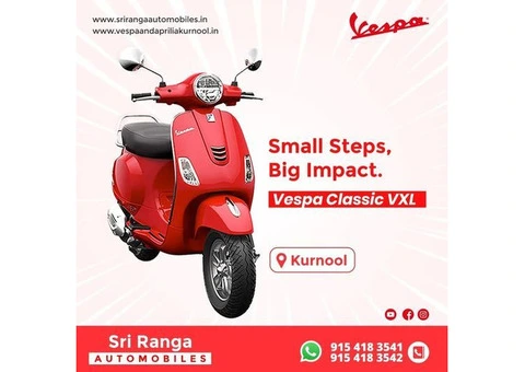 Vespa VXL 125 & 150 Sales & Services in Kurnool || Sri Ranga Automobiles