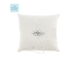 Shop Rhinestone Encrusted Ivory Ring Bearer Pillow - The Wedding Garter