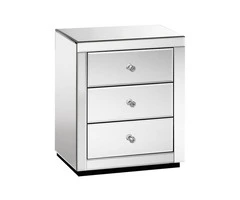 Artiss Mirrored Bedside Table Drawers