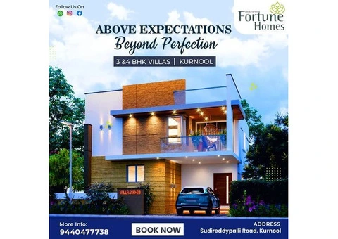 Modern 4BHK Duplex Villas with home theater Kurnool || Vedansha