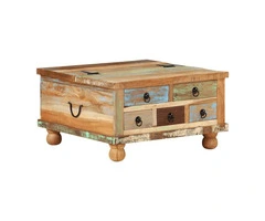Coffee Table Reclaimed Wood 70x70x38 cm