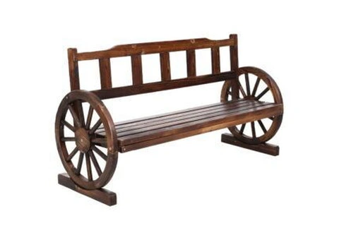 Gardeon Garden Bench Wooden Wagon Chair 3 Seat Outdoor Furniture Backyard Lounge Charcoal