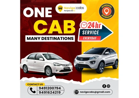 eco-friendly cabs || round trip cab || Taxi booking || 24/7 taxi services in Kurnool