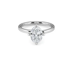 White Gold Cindy Oval Solitaire Engagement Ring for Sale