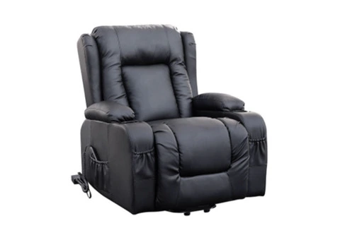Recliner Chair Electric Massage Chair Lift Heated Leather Lounge Sofa Black