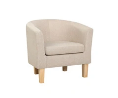 Artiss Armchair Lounge Chair Tub Accent Armchairs Fabric Sofa Chairs Beige