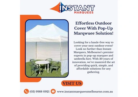 Effortless Outdoor Cover With Pop-Up Marqwuee Solution!