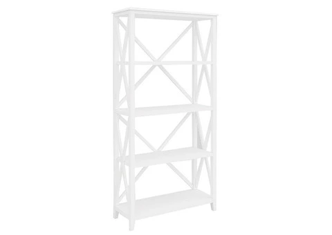 Daisy Bookshelf Bookcase 4 Tier Solid Acacia Wood Hampton Furniture - White