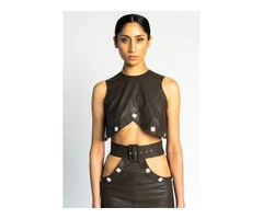 Checkout High Quality Leather Midi Skirt at Lourde Australia