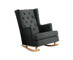 Artiss Rocking Armchair Feeding Chair Fabric Armchairs Lounge Recliner Charcoal