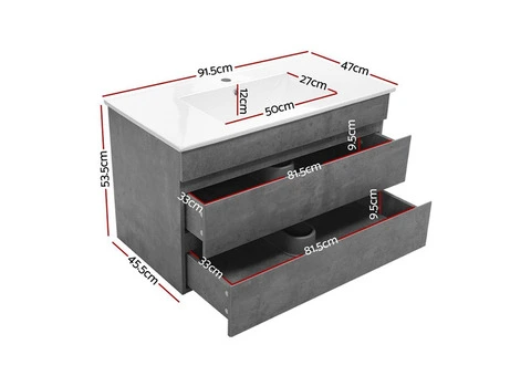 Cefito 900mm Bathroom Vanity Cabinet - 2/3