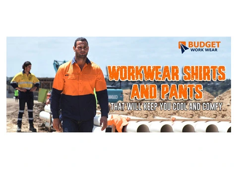 Get our workwear shirts and pants that will keep you cool and comfy