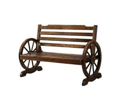 Gardeon Wooden Wagon Wheel Bench – Brown