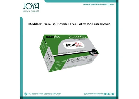 Mediflex Exam Gel Powder Free Latex Medium Gloves | Australia