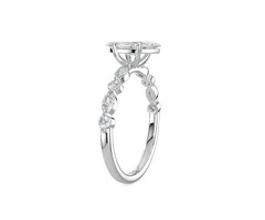 18K White Gold Jasmine Marquise Classic Engagement Ring for Sale
