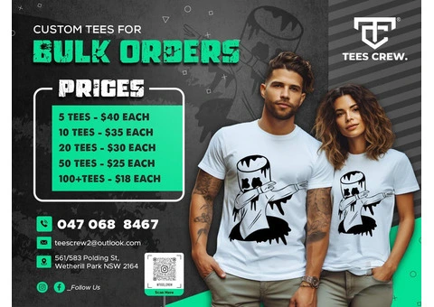 Tees Crew - Print-on T-Shirts Wetherill Park