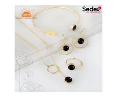 Stunning Black Agate Jewelry Set for Sale