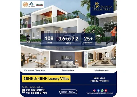 Premium villas with Gym and Jogging Track in Kurnool || SS Sahasra Palm Tree