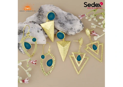 Unique Blue Druzy Earrings Set - Stand Out from the Crowd with These Eye-Catching Accessories