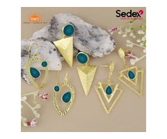 Unique Blue Druzy Earrings Set - Stand Out from the Crowd with These Eye-Catching Accessories