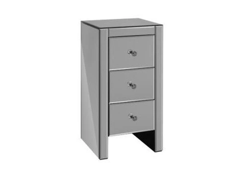 Artiss Mirrored Bedside Tables Drawers Crystal Chest Nightstand Glass Grey