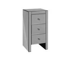 Artiss Mirrored Bedside Tables Drawers Crystal Chest Nightstand Glass Grey