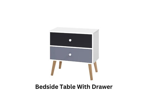 Sleek Bedside Table with Drawer: Organize Your Essentials Effortlessly