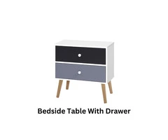 Sleek Bedside Table with Drawer: Organize Your Essentials Effortlessly