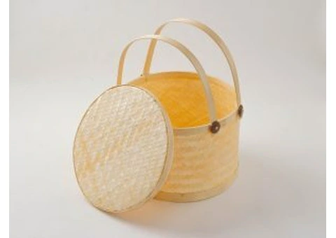 Go Green with Beautifully Handwoven Bamboo Basket for Sale