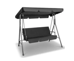 Gardeon Outdoor Furniture Swing Chair Hammock 3 Seater Bench Seat Canopy Black