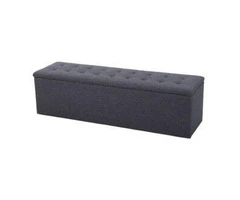 Artiss Storage Ottoman Blanket Box Linen Foot Stool Rest Chest Couch Grey