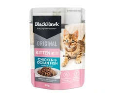 Black Hawk Original Kitten Food Chicken Ocean Fish in Gravy