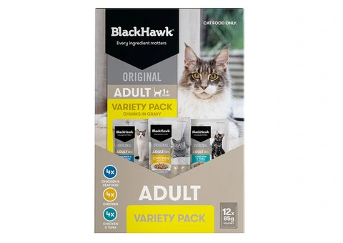 Black Hawk Original Adult Cat Food Variety Pack In Gravy