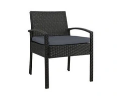 Gardeon Outdoor Furniture Bistro Wicker Chair Black