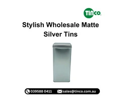 Stylish Wholesale Matte Silver Tins by Tinco