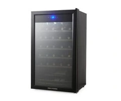 POLYCOOL 95L 34 Bottle Wine Bar Fridge Underbench Cooler Compressor Glass Door, Black